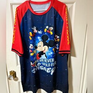 Mickey Mouse Red and Navy Unisex Tee Size XL